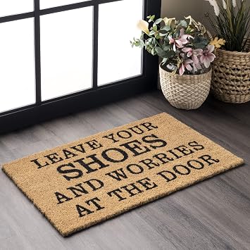 nuLOOM Leave Your Worries Natural Indoor/Outdoor Area Doormat, 1 x 2