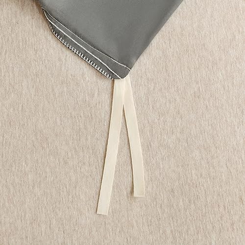 Miniatura 7 de MOCAHOME Juego de funda de edredón gris tamaño Queen, 5 piezas, ropa de cama suave, 1 funda de edredón y 4 fundas de almohada, cierre de cremallera