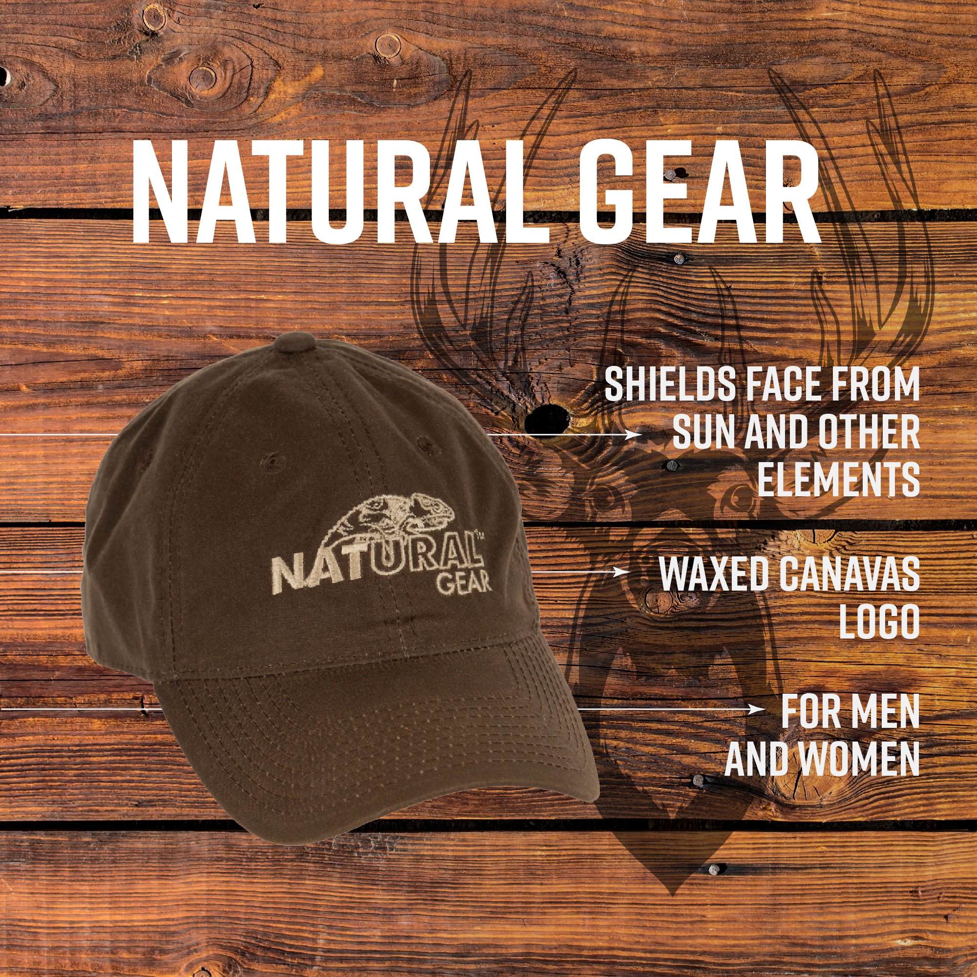 Amazon.com: Natural Gear Waxed Canvas Logo Cap (Brown) : Clothing