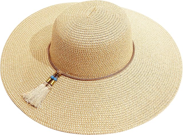 accsa Women Straw Hat Wide Brim Sunhat Foldable Summer Hat Adjustable Floppy Beach Hat with UV Protection Ladies Sun Hat for Travel Garden UPF 50+