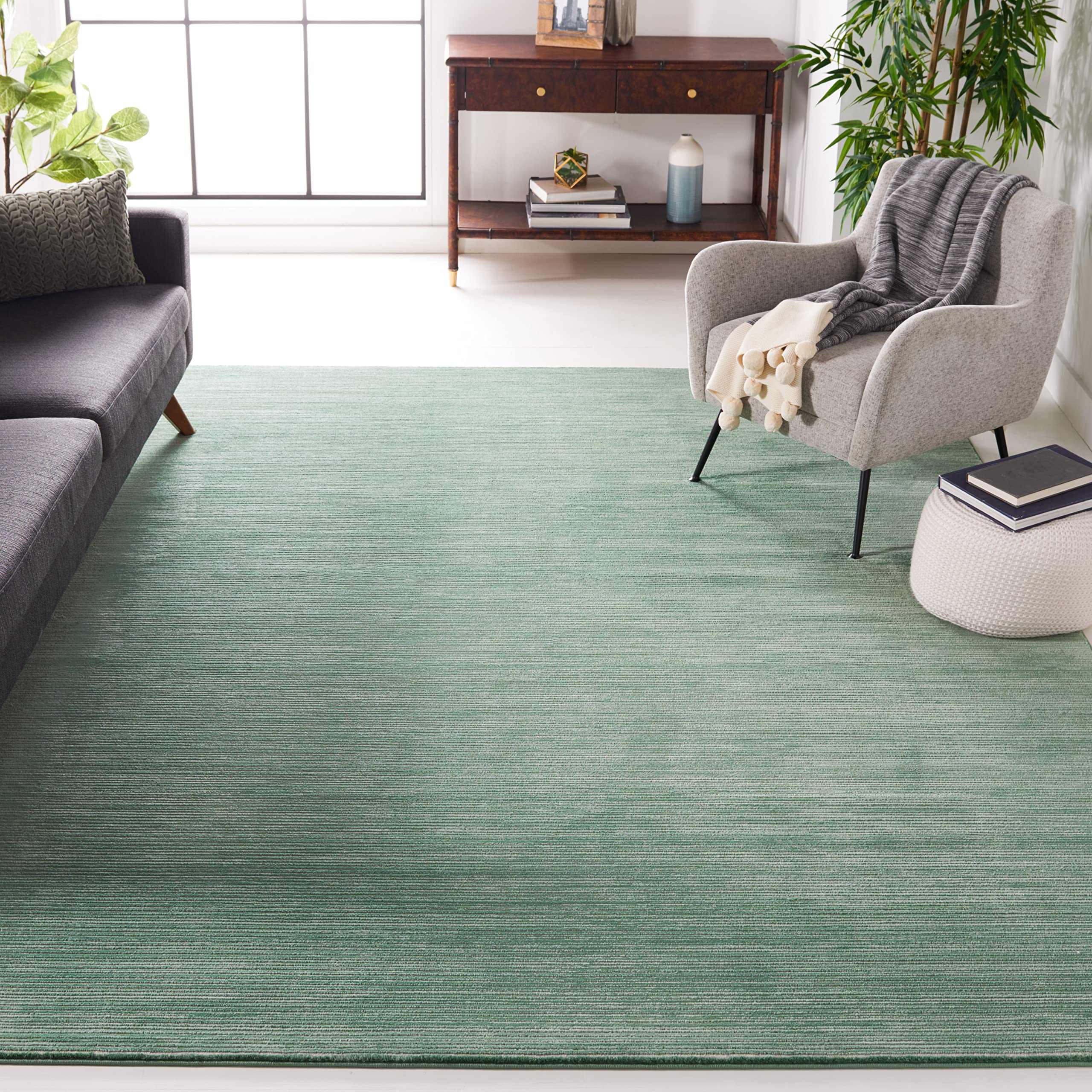 SAFAVIEH Vision Area Rug 8x10, Modern Striped Light Green VSN606X