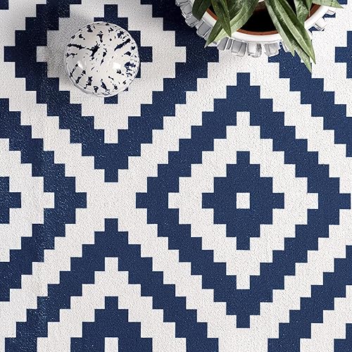 Miniatura 10 de nuLOOM Kellee - Alfombra moderna lavable a máquina, 6 x 9 pulgadas, color azul