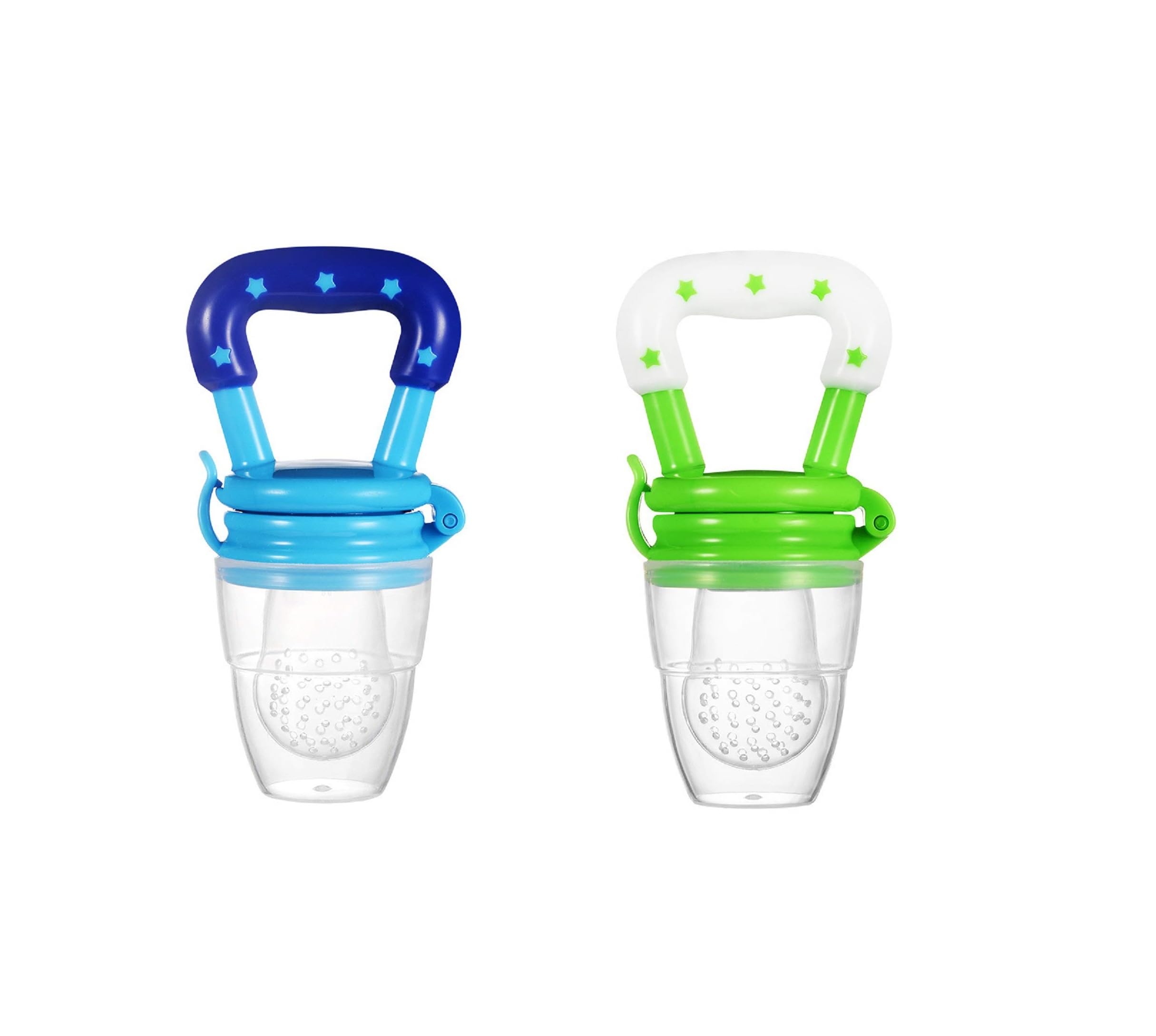 ROFORUF Baby Food Feeder Pacifier, Silicone Fruit Feeder Teethers for Babies, Teether for New Born, BPA-Free Silicone Pouches (FF Blue & Green pk-2)-image-26