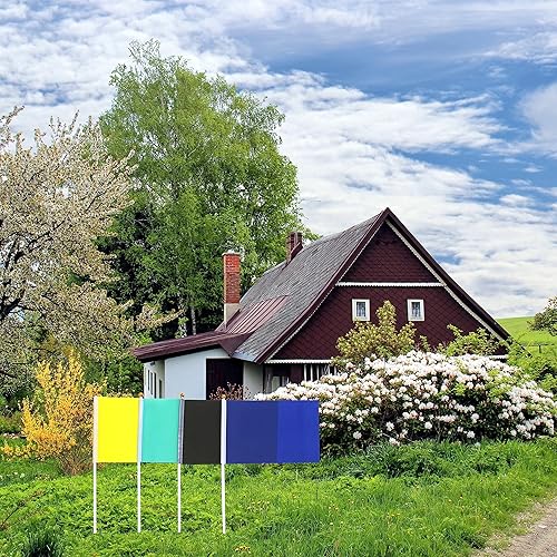 Miniatura 6 de Paquete de 50 banderas de color sólido, pequeñas banderas de mano pequeñas, juego de banderas blancas, negras, amarillas, naranjas, azules, moradas,