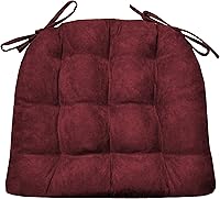 Vista 33 de Barnett Home Decor Cojín para Silla de Comedor de Microgamuza Camel con Lazos - 15 x 17 Tamaño Pequeño Cojín para Silla - Relleno de Espuma