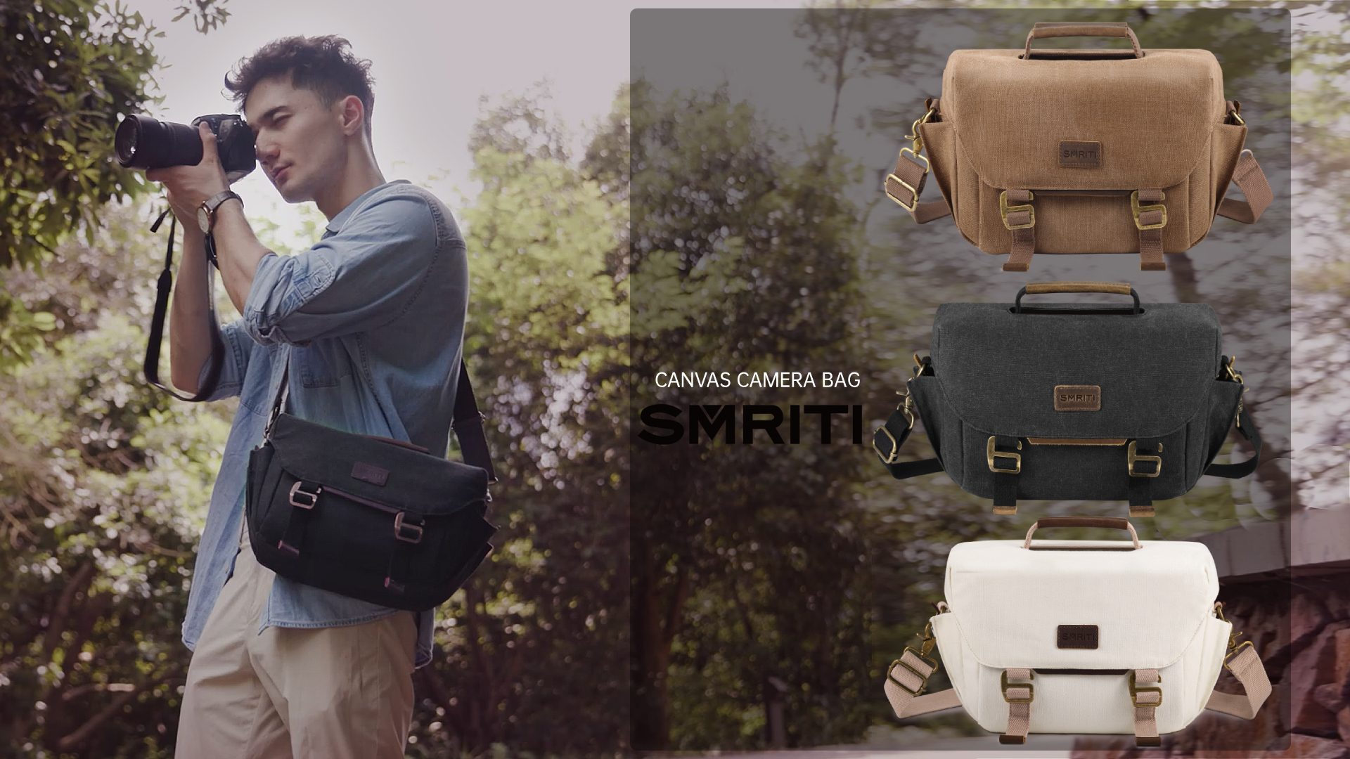 Amazon.com : SMRITI Canvas Camera Bag Small- DSLR/SLR Waterproof