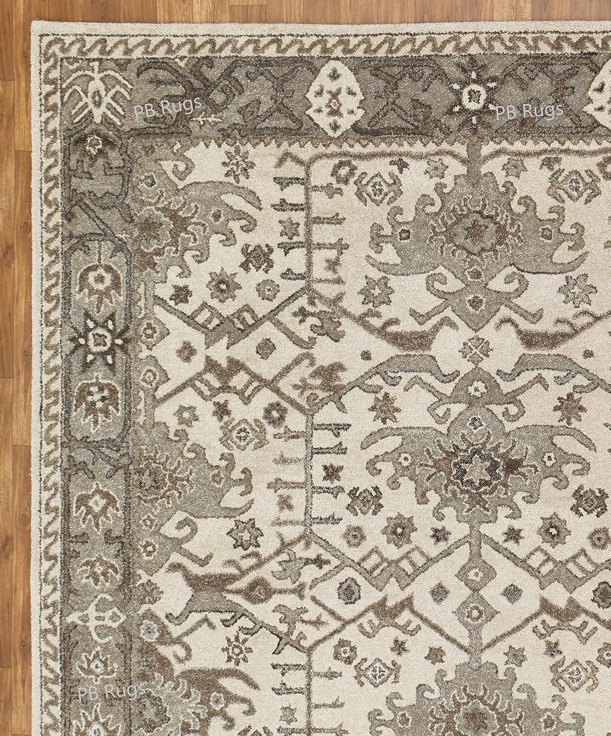 Aurelia Natural & Blue Traditional Oriental Old Antique Style 100% Woolen Area Rug (Blue, 2.6 x 9' Runner)