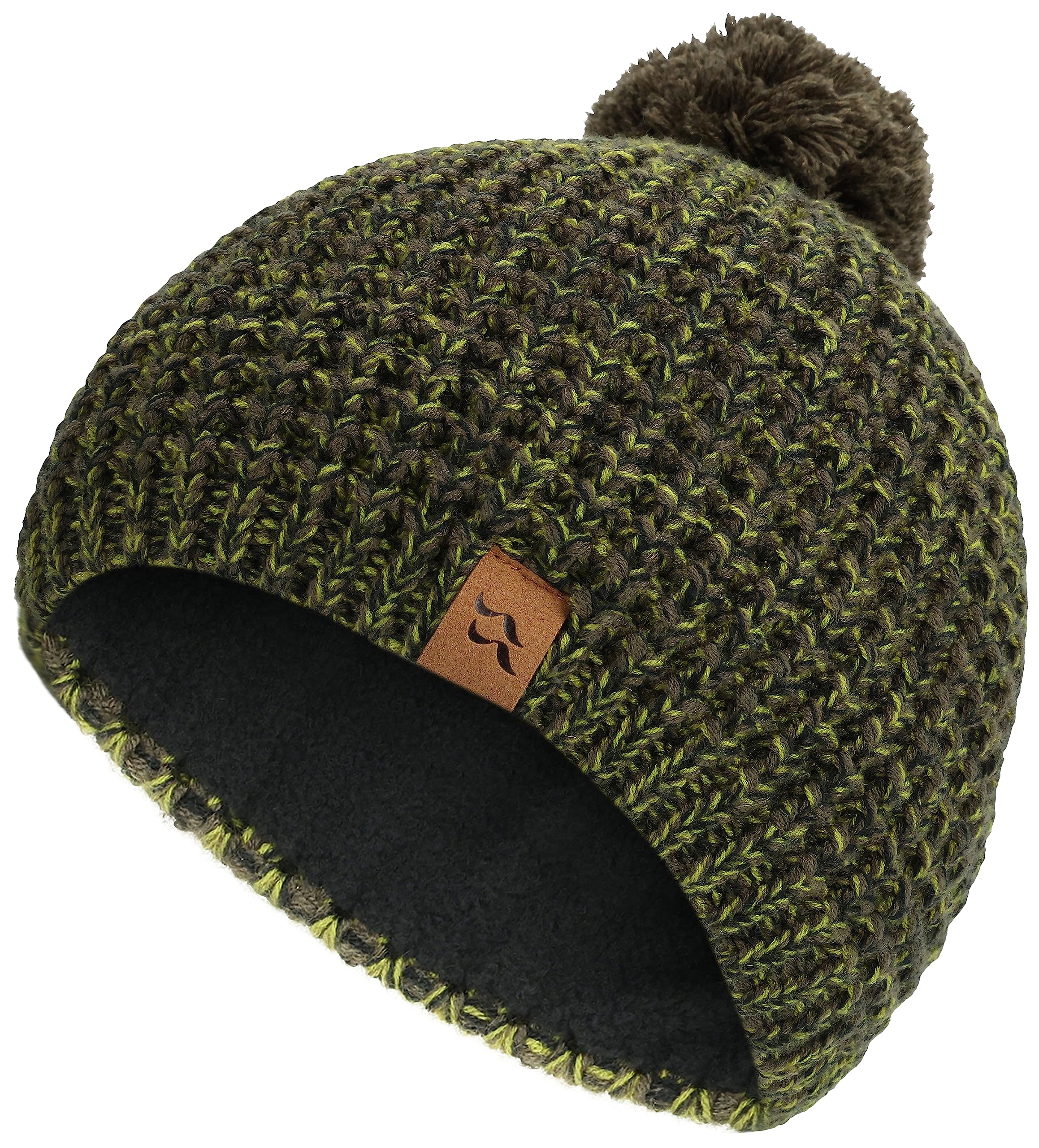 Rab Unisex Army Nonna Bobble Beanie Pom Hat For Skiing, Hiking, & Casual Use - One Size