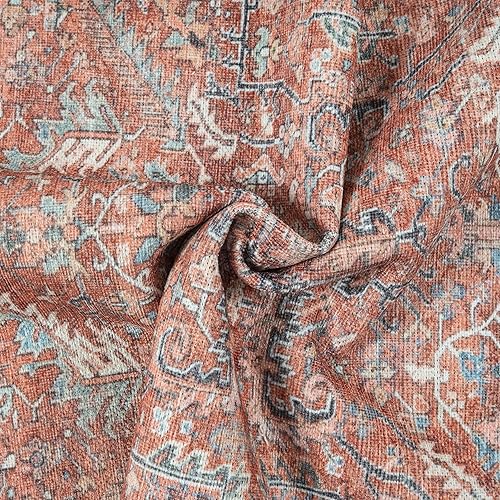 Miniatura 8 de GLN Rugs Traditional Collection - Alfombra de felpilla lavable a máquina, tradicional lavable, antideslizante, alfombra de felpilla de pelo bajo,