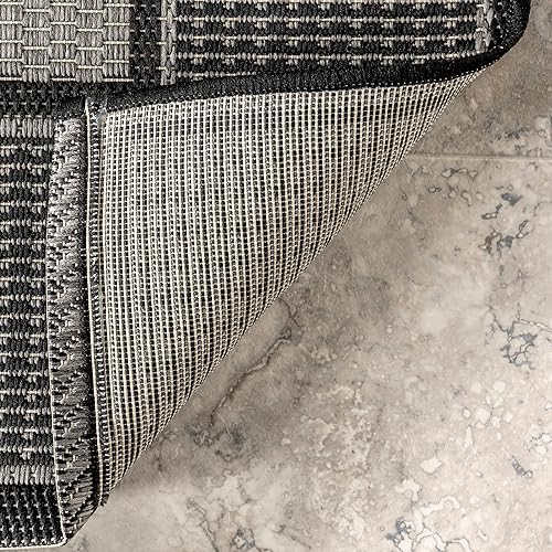 Miniatura 3 de Alfombra para exteriores con borde gris nuLOOM Polipropileno gris