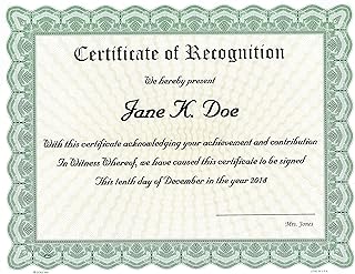 Fully Customizable Award Certificate | 10 Pack | Fields Filled in // (Achievement, Appreciation, Completion, Excellence, Participation, Recognition, Training) (Recognition)