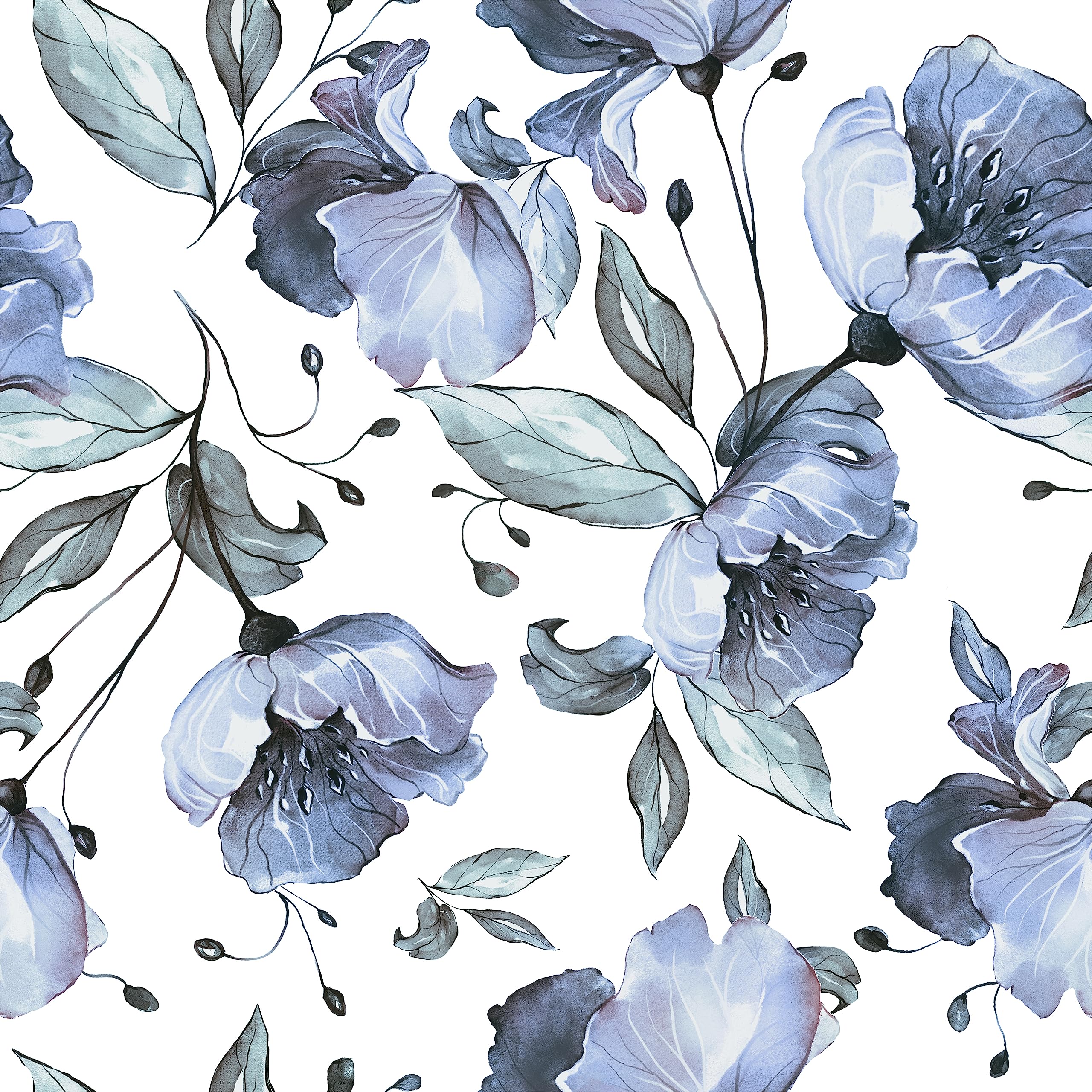 WALL TRUST 200 CM X 45 CM Vintage Blue Floral SELF Adhesive Wallpaper for Living Room Bed Room Kitchen Hall Peel and Stick Vinyl Wallpaper -9 SQFT Approx (B0CD2KYFZW) Amazon Price History, Amazon Price Tracker