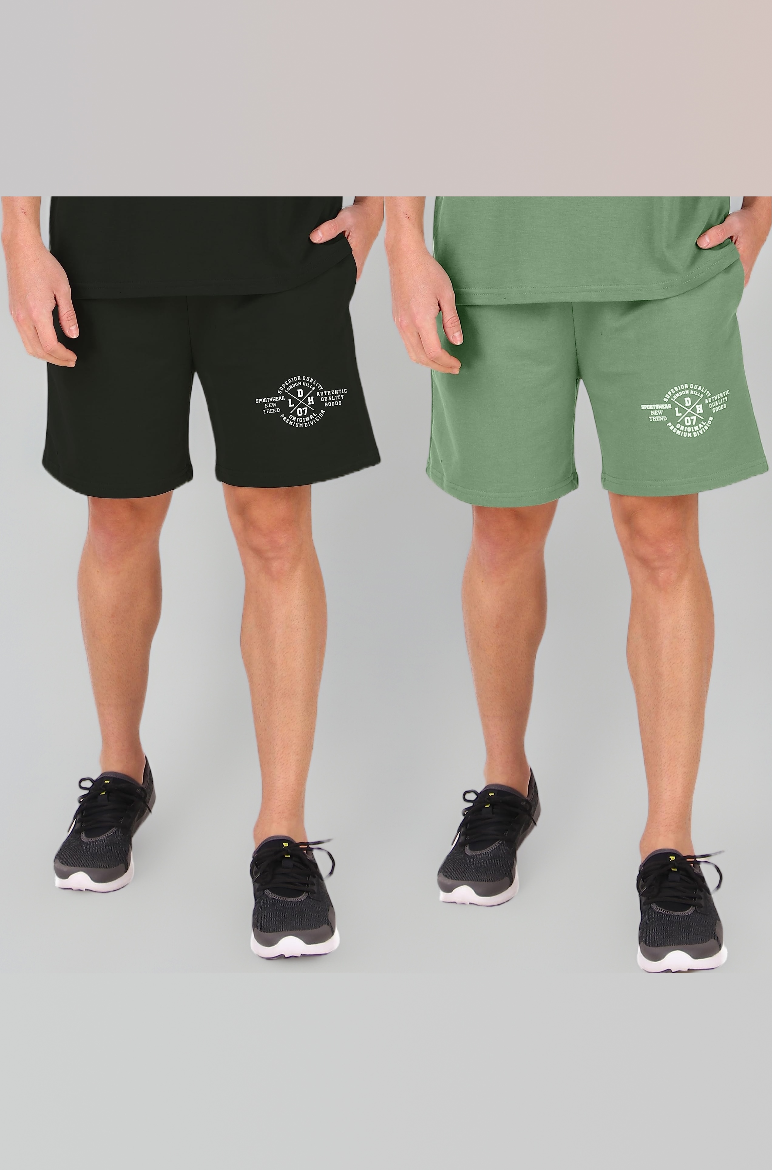 Men's Shorts Cotton Blend Shorts with Side Pockets | Shorts for Men's | Men's Cotton Shorts | Shorts for Men Combo (Pack of 2)
