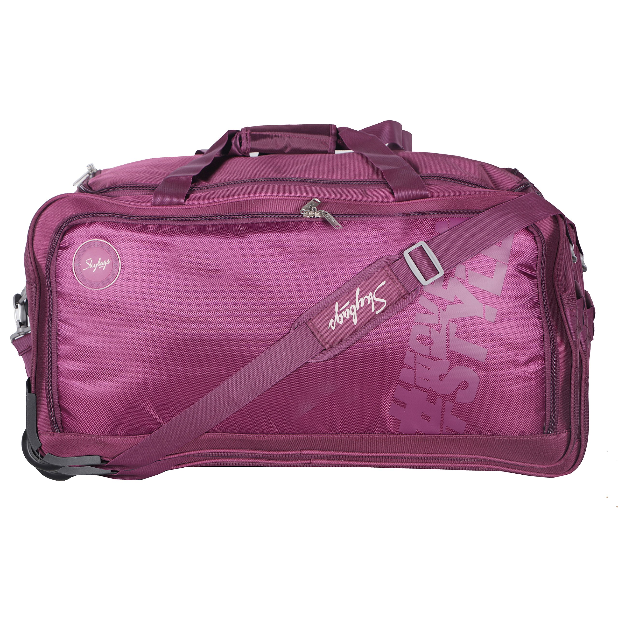 polyester solid pattern casper trolley duffle bag 67 orchid (purple, medium), 34.5 cm