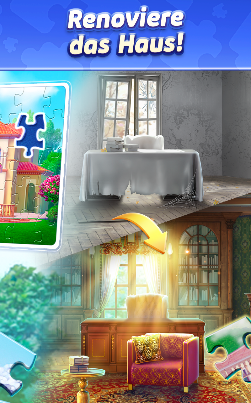 Jigsaw Puzzle Villa – Wohndesign und Rätsel. Kostenloses HD-Puzzlespiel