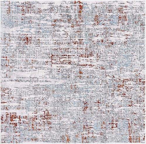 Miniatura 8 de SAFAVIEH Toscana Collection - Alfombra de área de 5 pies 3 pulgadas x 7 pies 6 pulgadas, marfil y gris, diseño abstracto moderno, no desprende