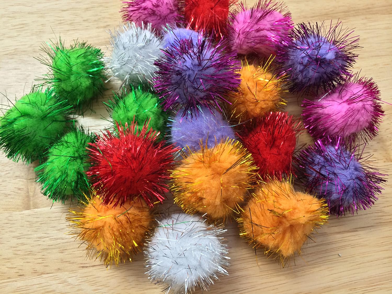 PEPPERLONELY Sparkle Ball Pom Pom Cat Toy - 12 Pack - 2" [Misc.]