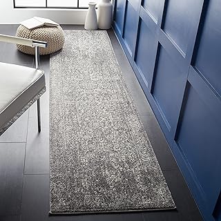 Safavieh Evoke Collection EVK256D Teppich, orientalisch, fusselfrei, für Wohnzimmer, Eingangsbereich, Foyer, Flur, Schlafzimmer, 60 x 200 cm, Grau/Elfenbein