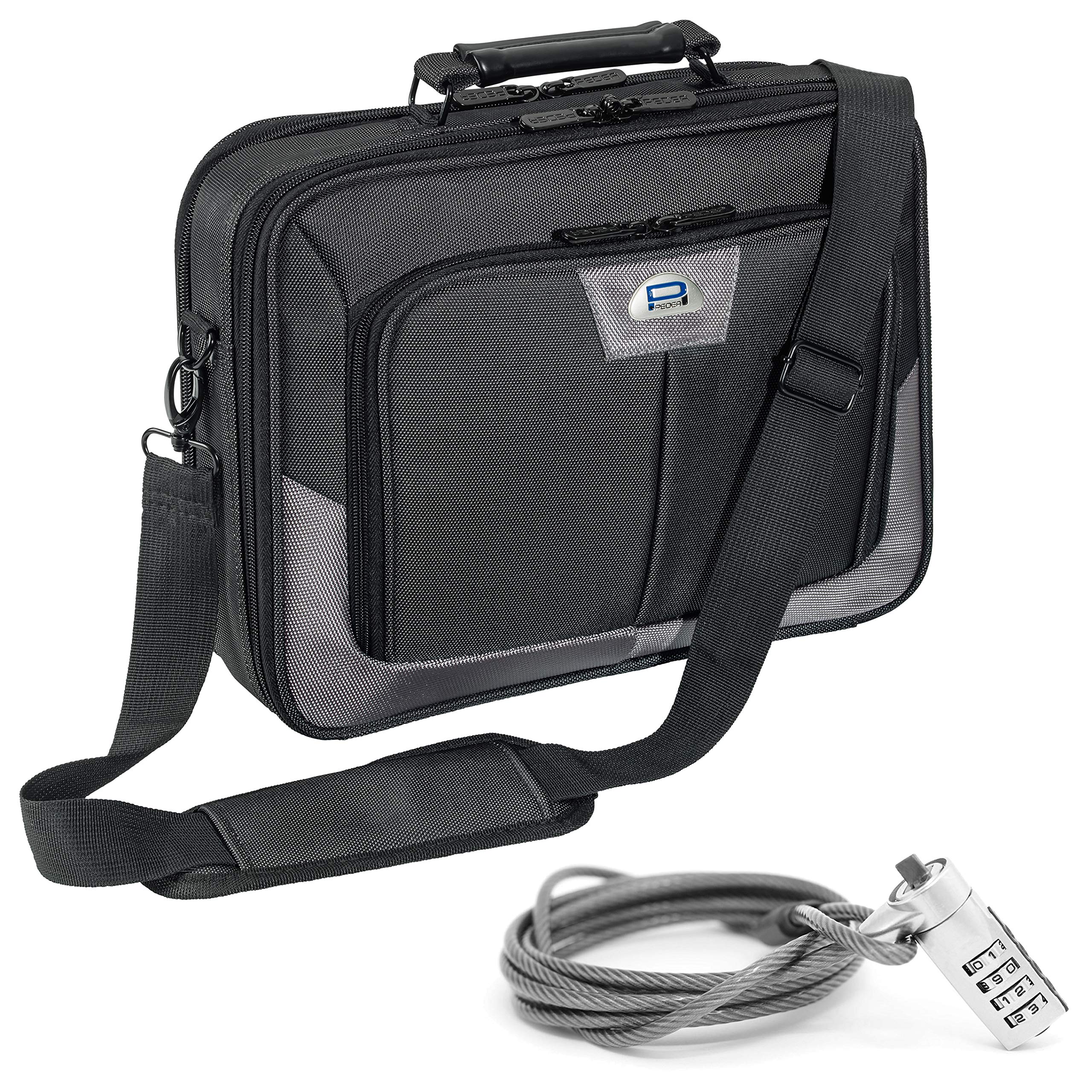 PEDEA laptop bag "Premium" bag for notebooks with screens up to 17.3 inches (43.9 cm); shoulder bag with shoulder strap incl. notebook lock, grey