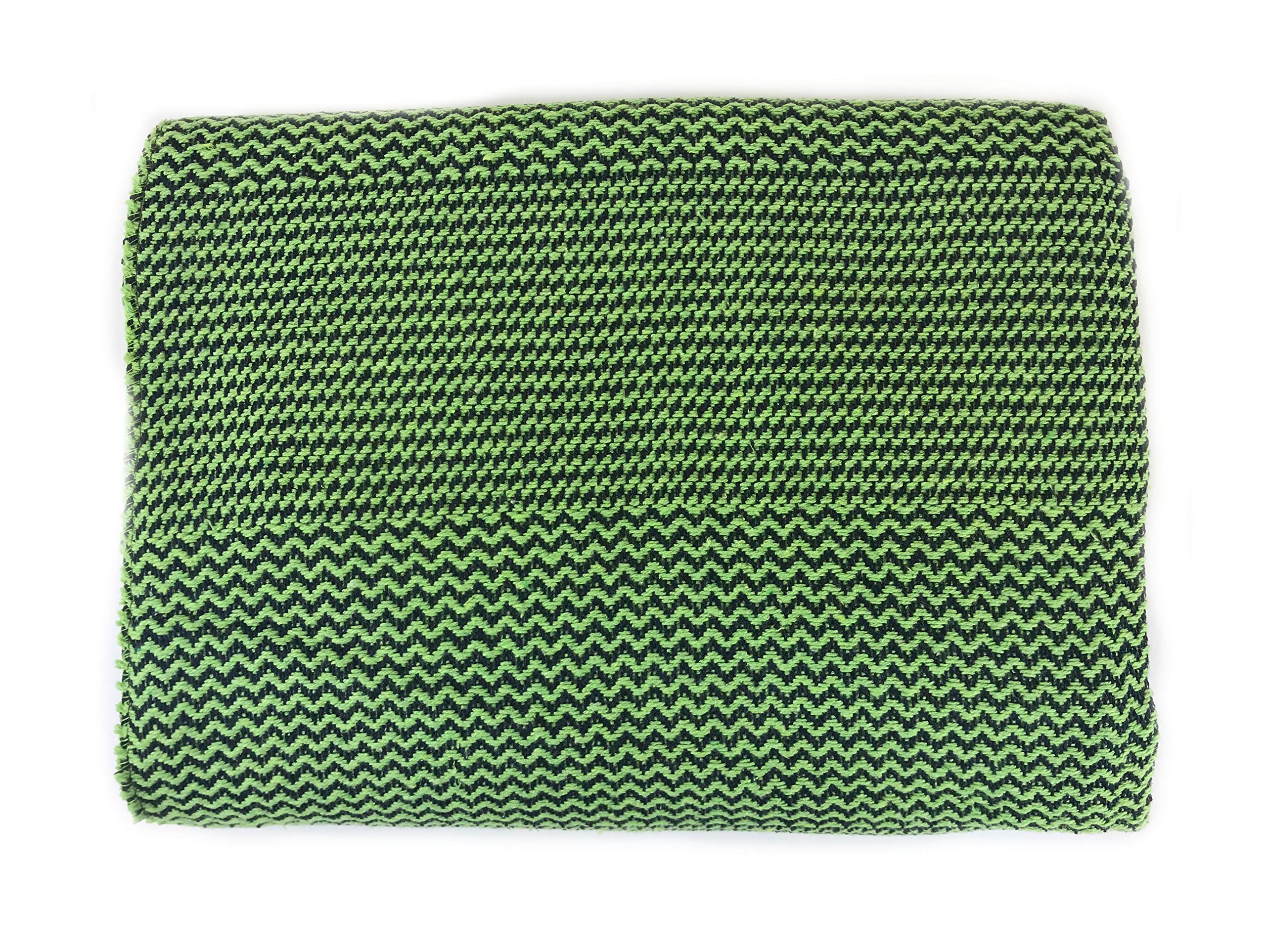 Coperta in cotone a trama fine – coperta ruvida sopra divano, copridivano – copriletto colorato – Misura grande 150 x 210 cm (verde)
