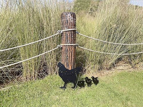 Miniatura 5 de RANNYOZIO Estacas de metal decorativas de pollo para jardín, silueta de pollo pequeño, estatuas de jardín para patio, patio, decoración de jardín,