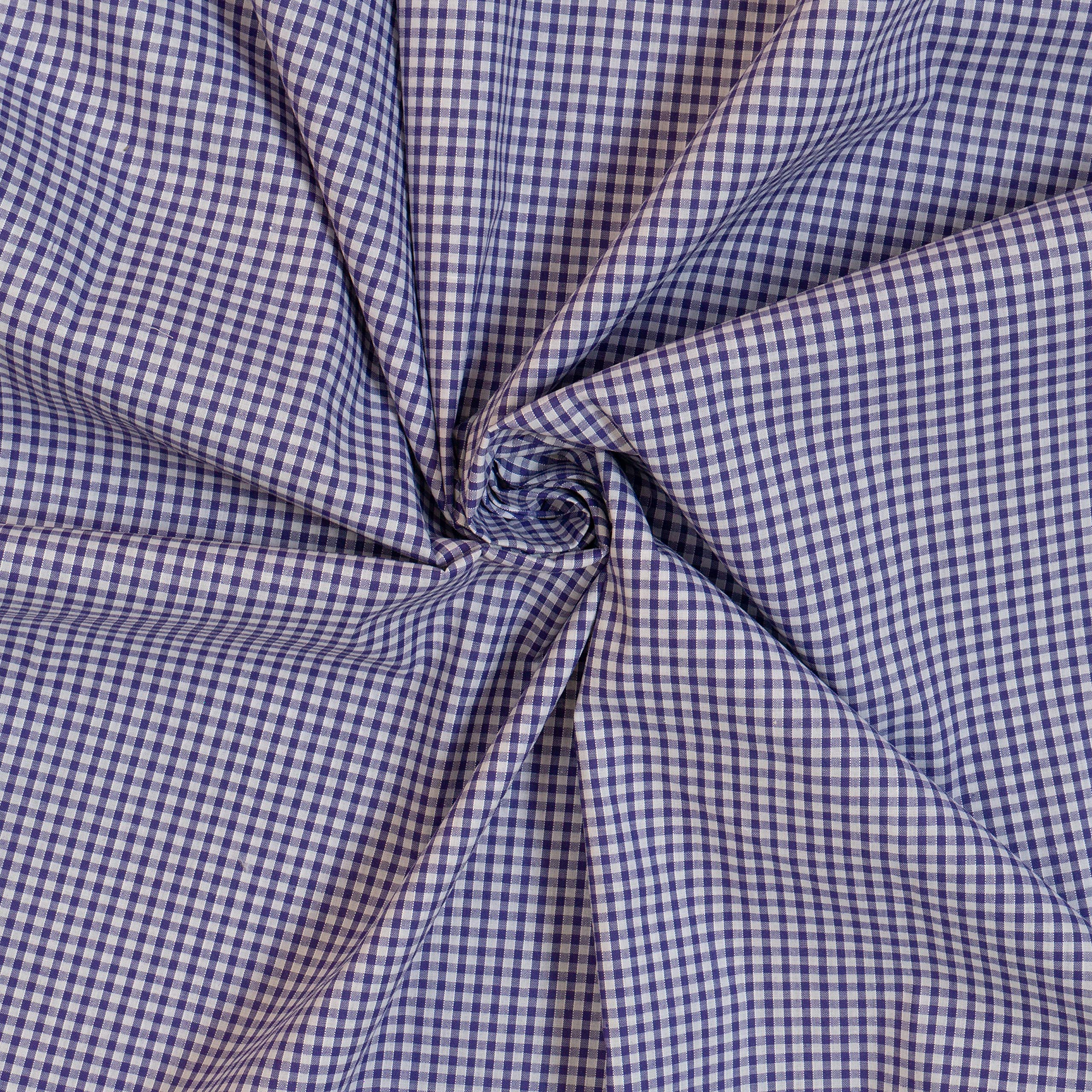 Discount Fabrics Ltd Purple Gingham Polycotton Fabric By The Meter 1/8 Inch Check 114Cm 45 Inch Wide