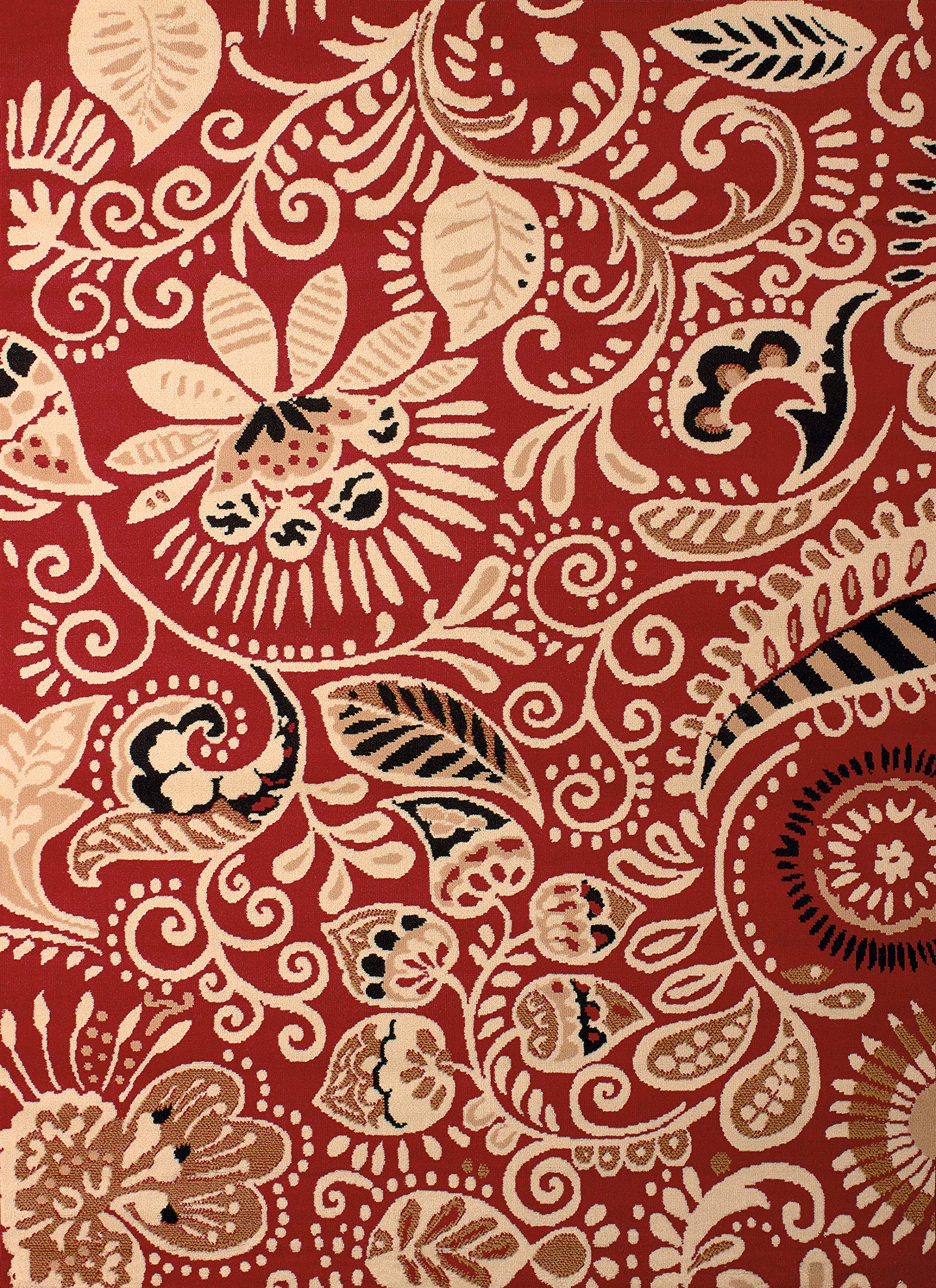 United Weavers Dallas Bandanna Runner Rug - Red, 2x8 Runner, Paisley Indoor Rug with Graphic Pattern, Jute Backing