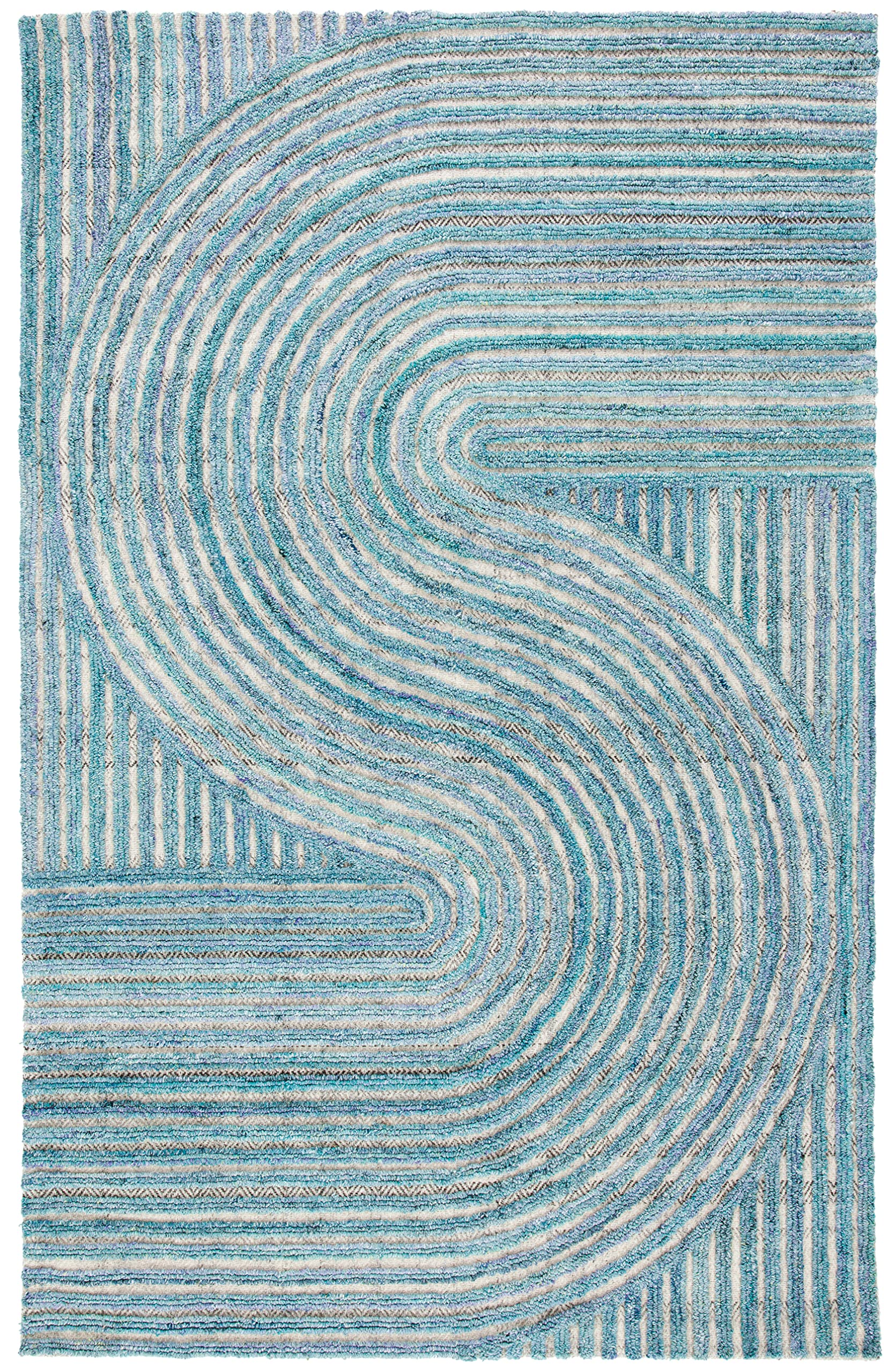 SAFAVIEH South Hampton Collection 6' x 9' Blue SHA301M Handmade Abstract Wool Area Rug