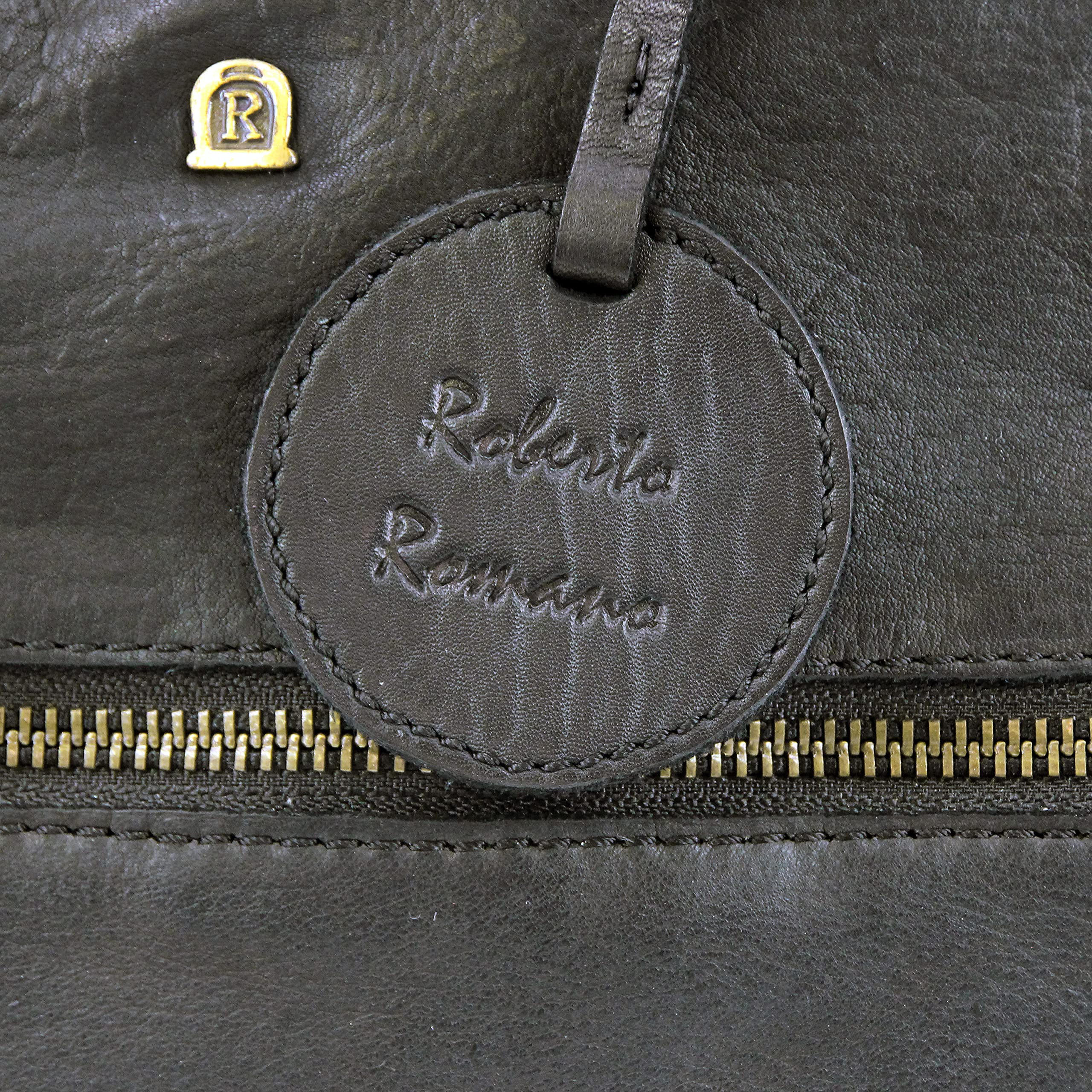 Roberto Romano handgefertigte Hüfttasche Bologna aus Echtem Leder in schwarz 48204 | Bauchtasche, Crossbody Bag, Gürteltasche | Modernes Design für Urlaub, Wochenende, Festival oder den Spaziergang