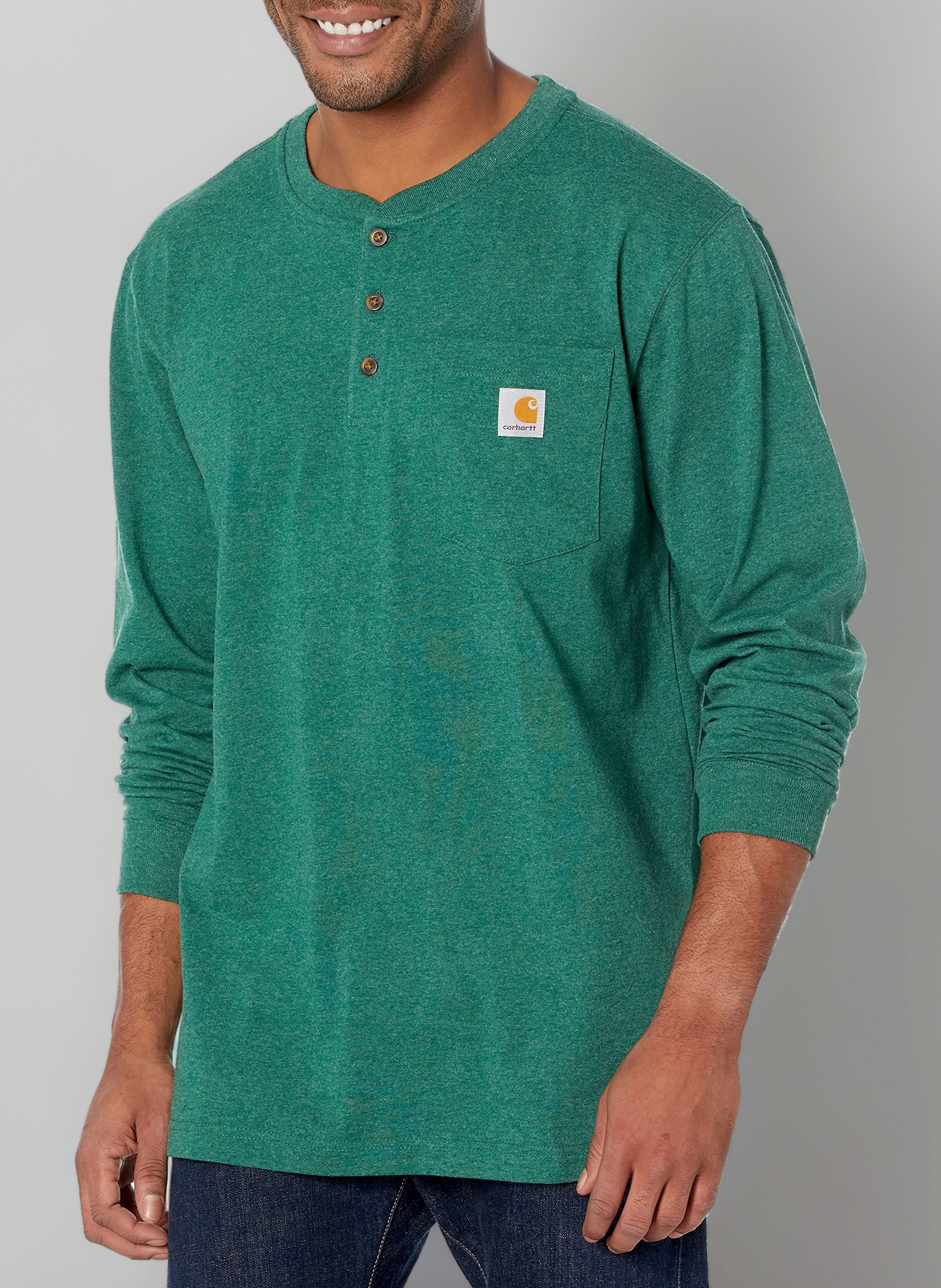 Carhartt Men's Relaxed Fit Heavyweight Long-Sleeve Henley Pocket Thermal Shirt