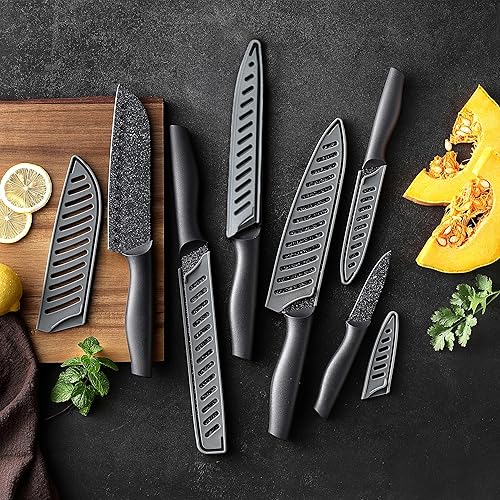 Miniatura 9 de Marco Almond KYA39 - Juego de cuchillos de cocina de 12 piezas, 6 cuchillos con 6 protectores de cuchillas, juego de cuchillos de acero inoxidable