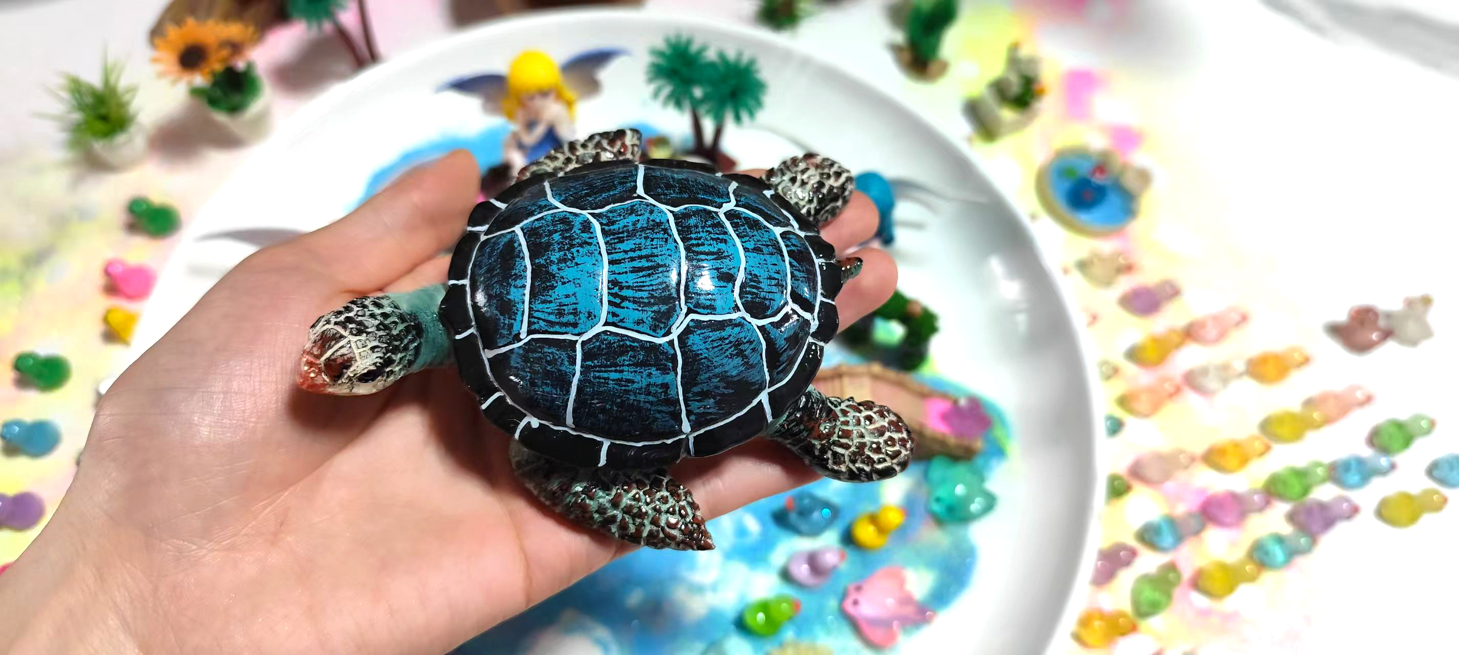 Lot De 48 Mini Tortues En Résine Phosphorescentes - 6 Couleurs - Décoration De Jardin Miniature, Fête, Maison De Poupée Et Cadeau Original