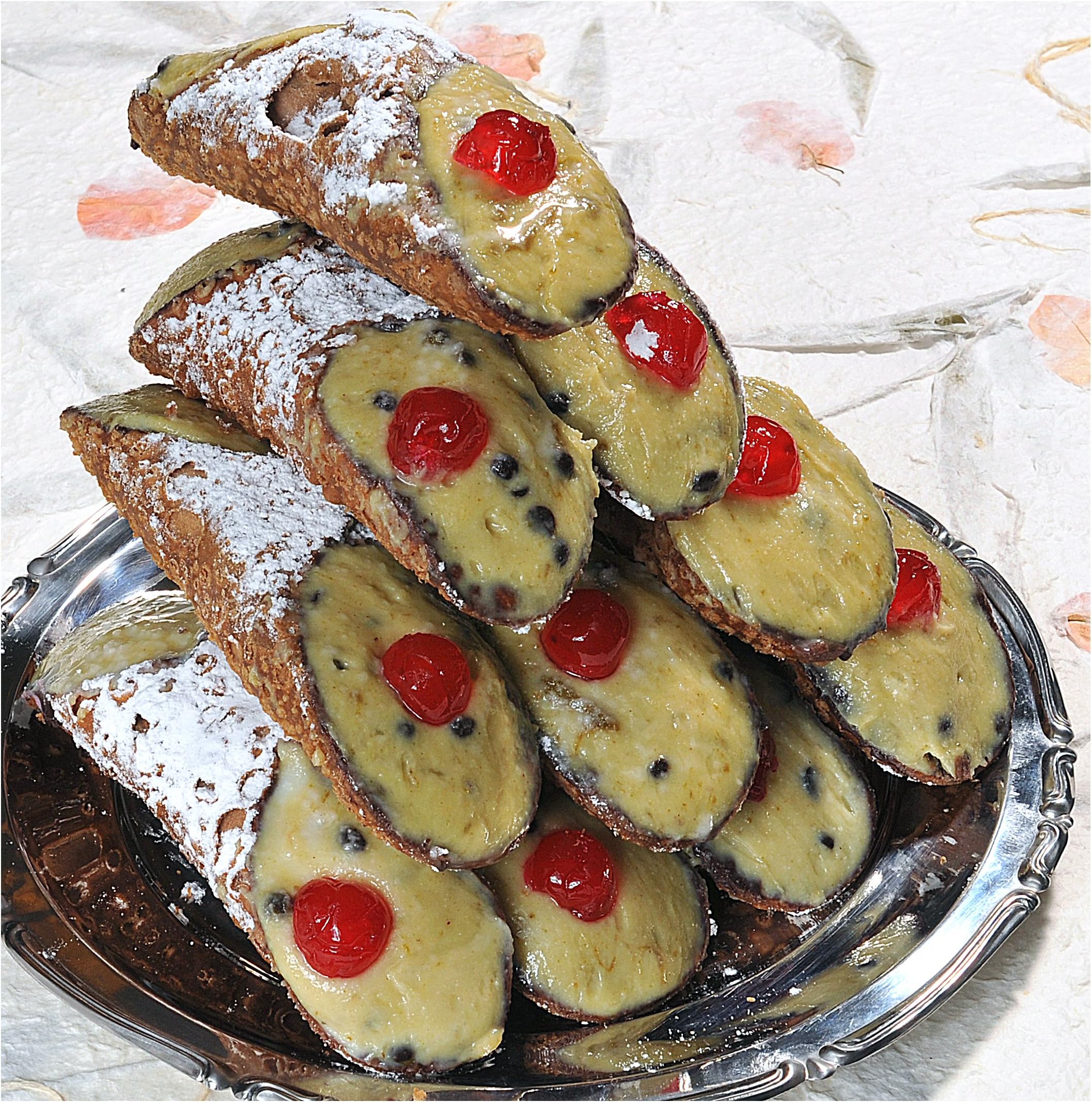6 Sicilian Cannoli with Pistachio-Flavored Ricotta - 24h Shipping from Italy