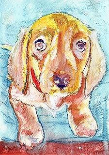Labrador puppy Art, Colorful Lab owner Wall Art Print, Gift For Lab Mom, Lab Dog Print, Orange Lab Puppy, Labrador Retriever Dog Art Print, Labrador Dog Painting Art print signed by Oscar Jetson