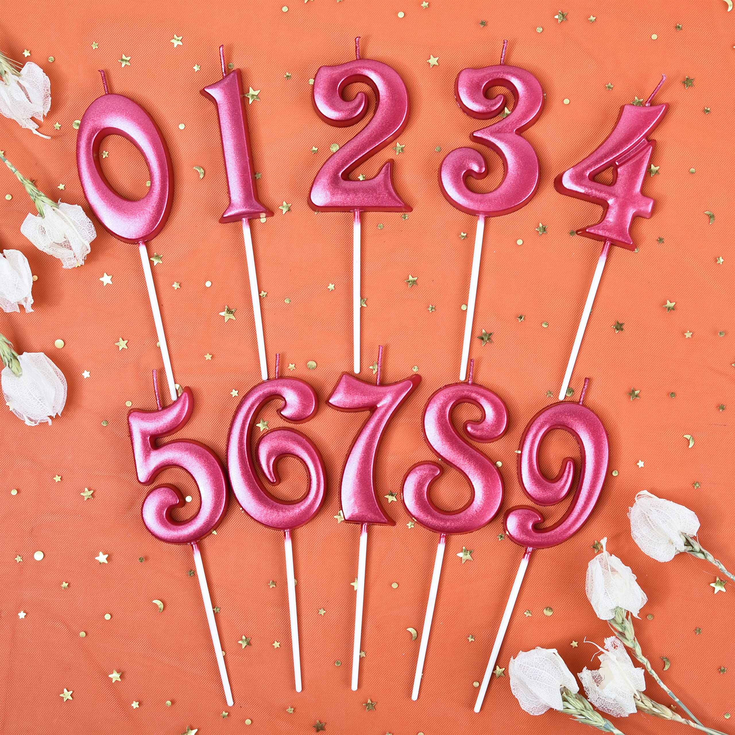 PHD CAKE Candele di compleanno di numeri rosa 9 del