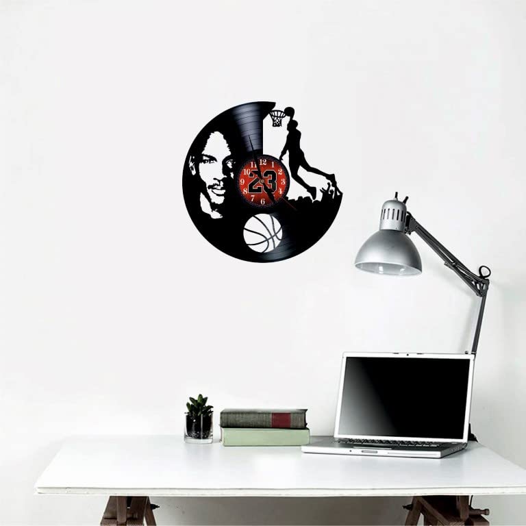 Large Clock The Best Basketball Player All Time Vinyl Record Wall Decoration, Black/White, 12" - Image 2