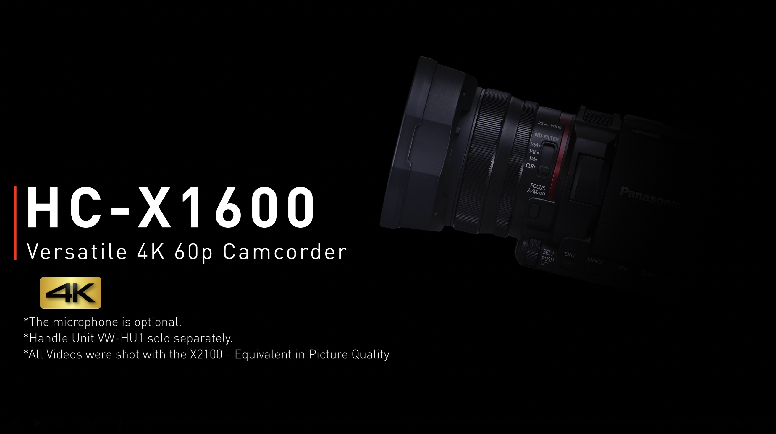 Amazon.com : Panasonic X1600 4K Camcorder for Directors, Wide