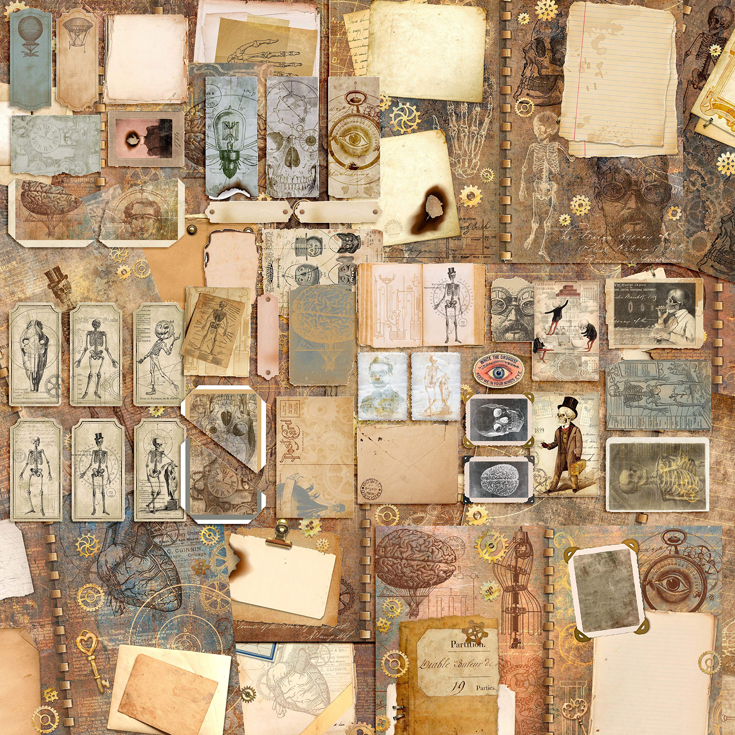Journal intime Steampunk d'exception avec finitions Halloween Junk Journal 7240