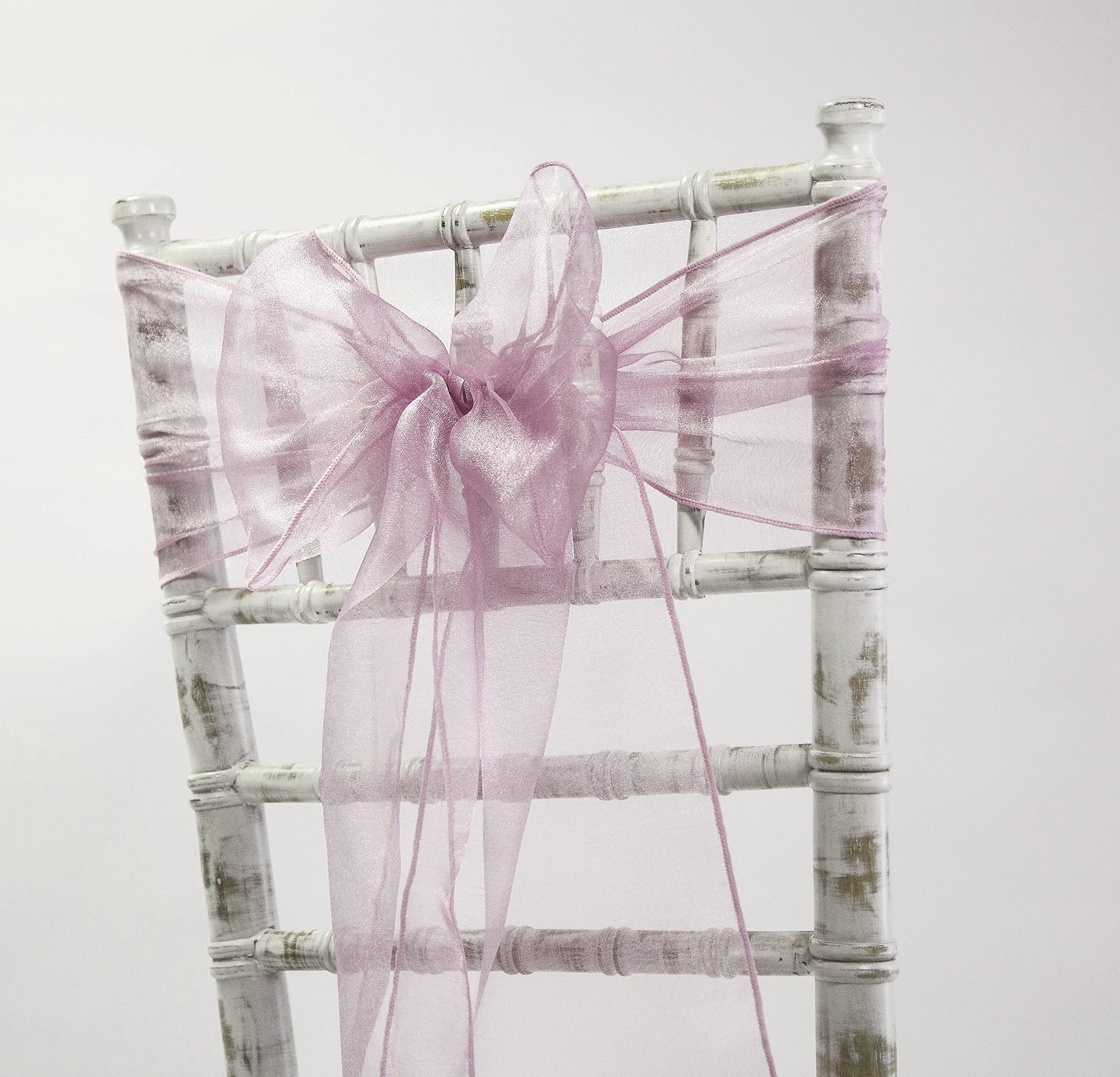 Decor Essentials Organza Chair Sashes Bows Wedding Events Matching Runners Available (Mauve)