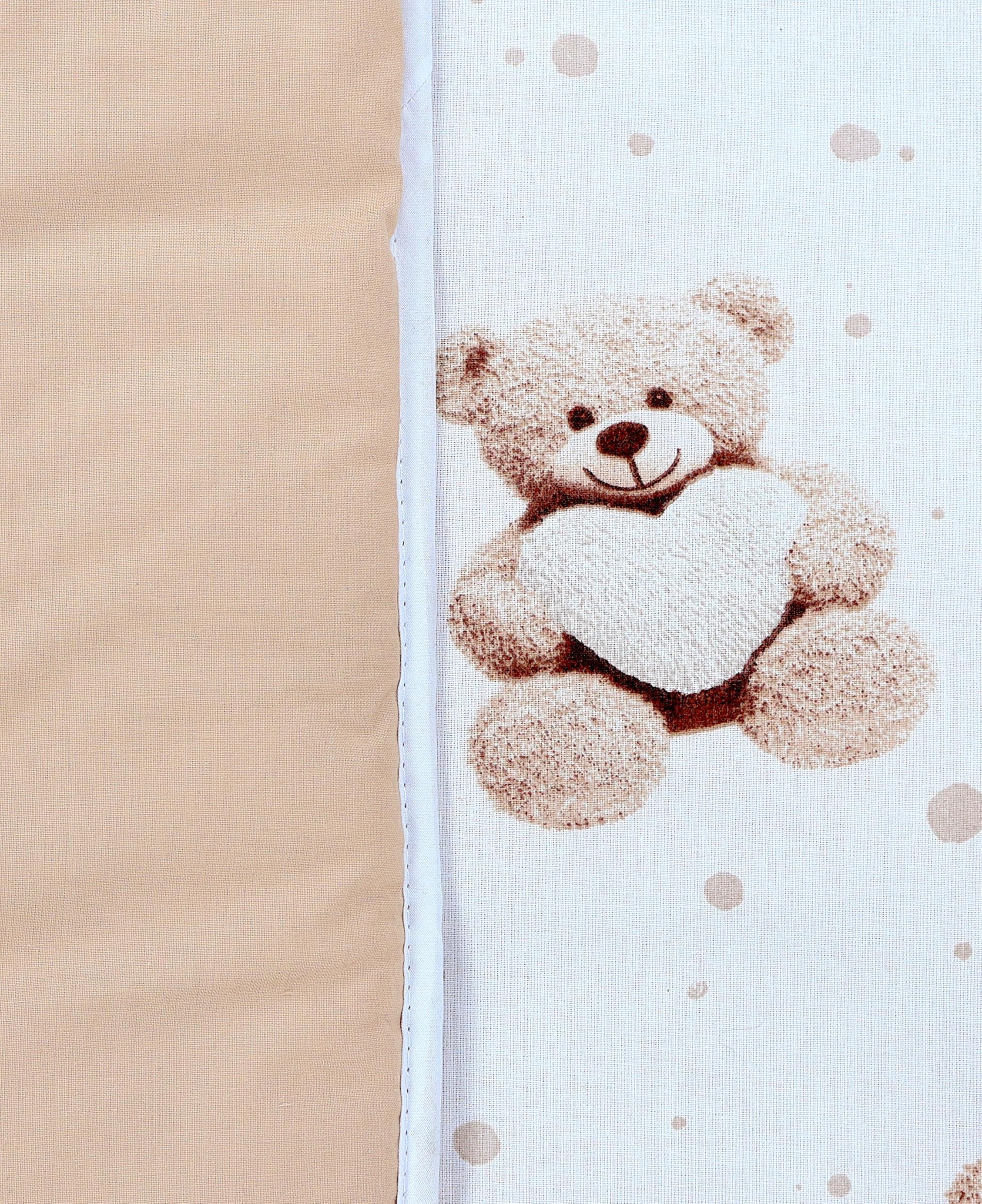 TupTam Tappeto Play Mat Per Bambini e Neonati Coperta 120 x 120 cm Gioco Imbottita XXL, Orsacchiotto con cuore/Beige - 5