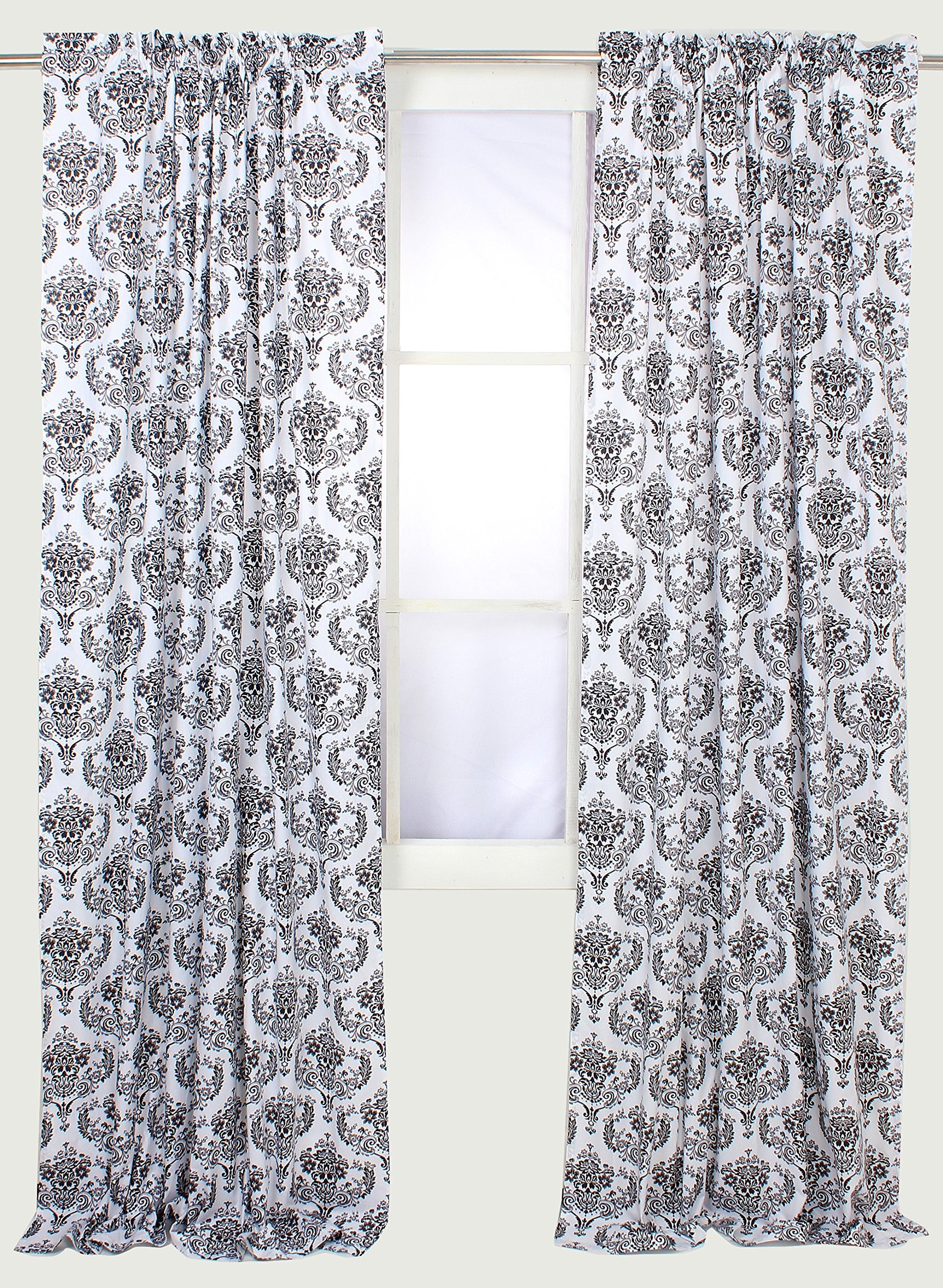 Damask Black Curtains Curtains & Drapes