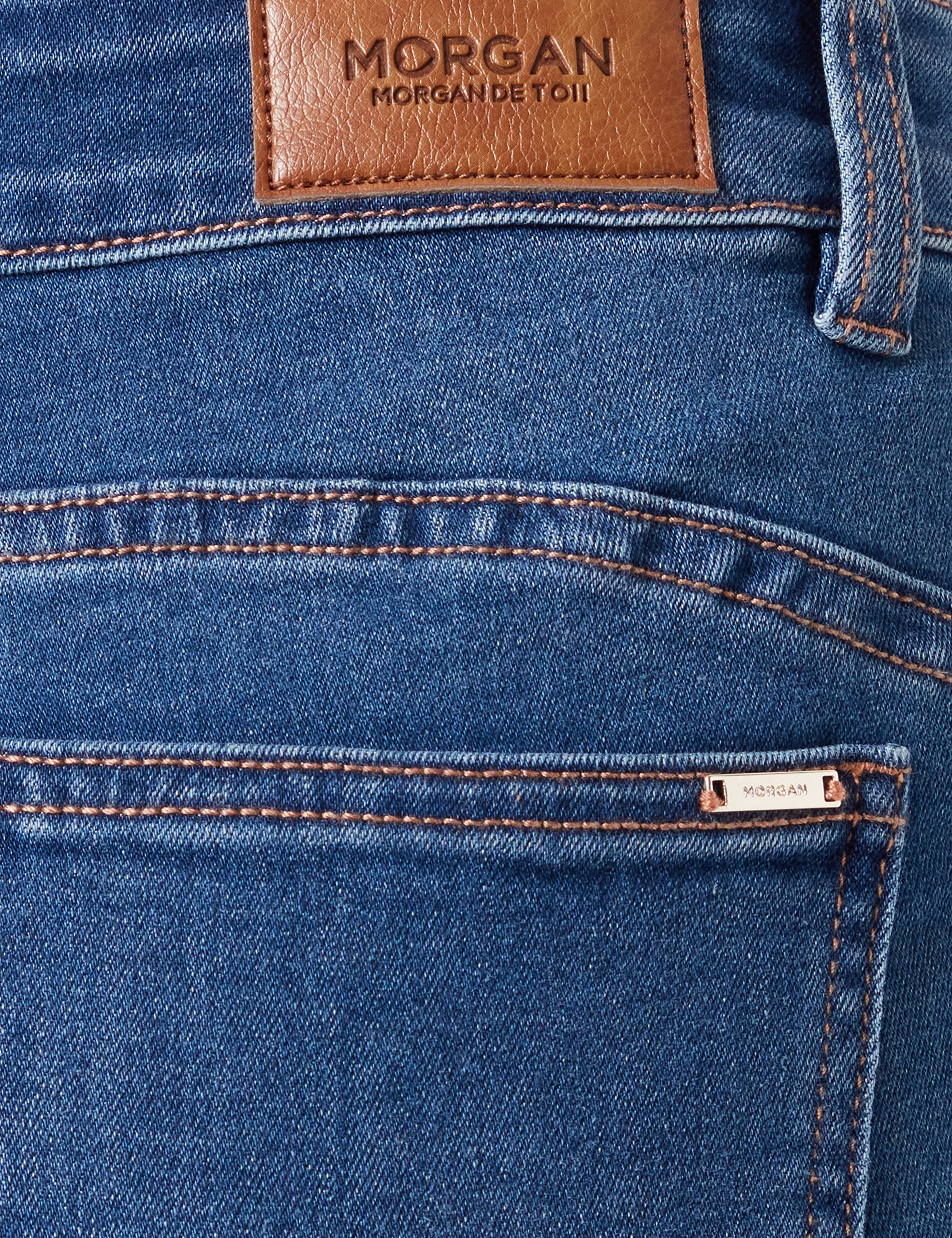 Morgan Jean Détails Tresse Ceinture 222-pkely - Jeans - Marin - Femme