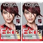 LOral Paris Feria Multi-Faceted Shimmering Permanent Hair Color, 41 Crushed Garnet, Pack of 2 Hair Dye