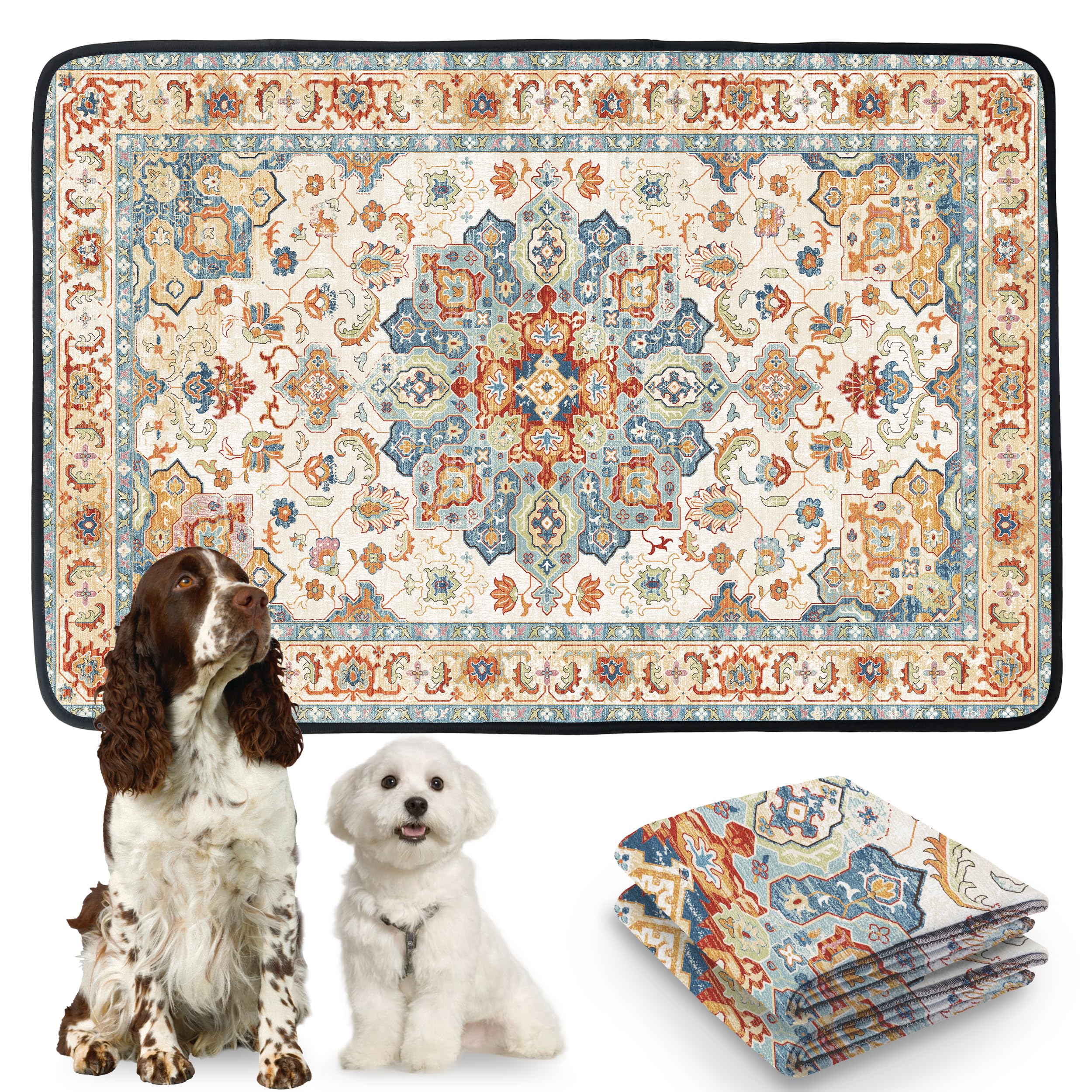 PatiencET Washable Pee Pads for Dogs Cat Litter Mat 72'' x 72" Super Absorbent Leakproof Reusable Puppy Pads 1 Pcs Puppy Training Pad with Non-Slip