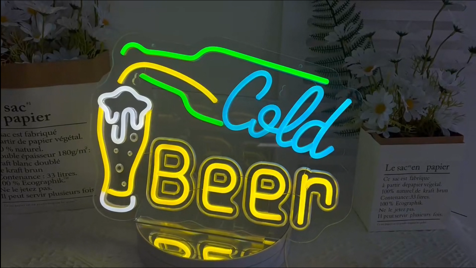 Amazon | CNBEYOUNG ビールネオンサインライト お酒 Cold Beer 居酒屋