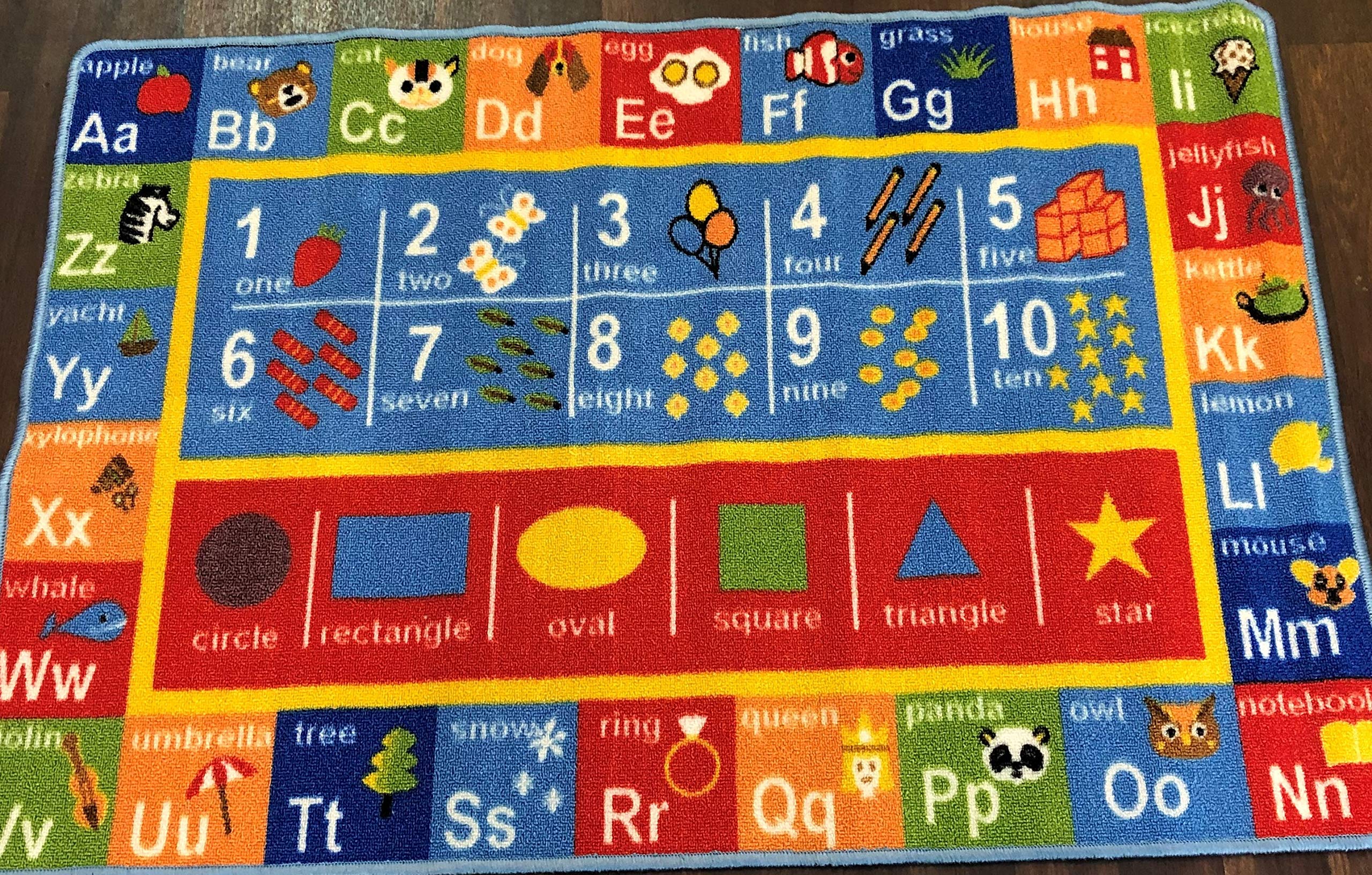 Orientalrugcompany Multicolor Non Slip Kids Play Mat/Rug 80Cm X 120Cm Hours Of Fun
