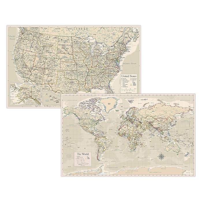 Buy Antique Laminated World Map - A13njED4kXL.SS700 