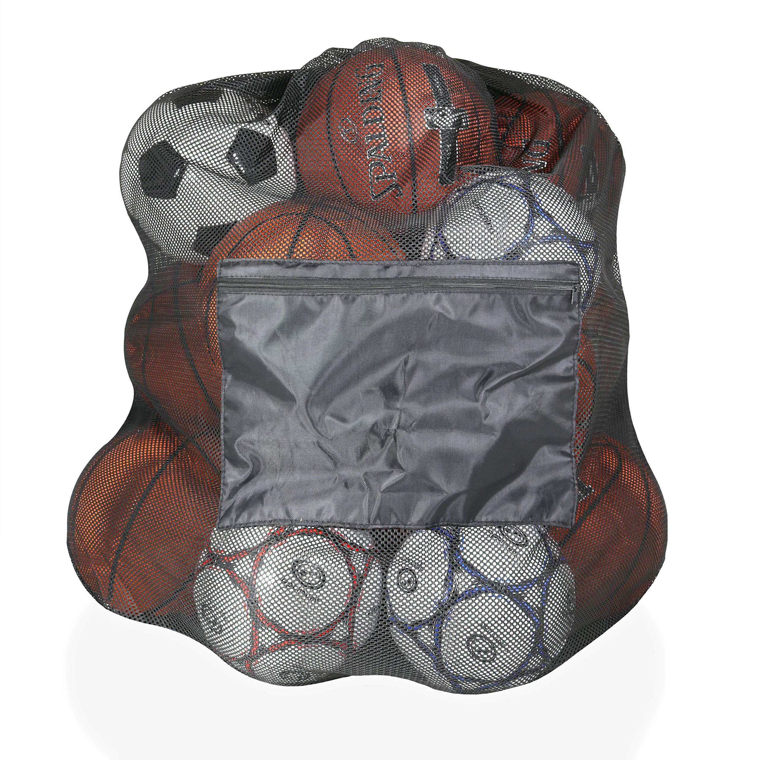 Veradura Extra Large Mesh Soccer Ball Bag Waterproof Shoulder Backpack Complete with Heavy Duty Basketball Football Air Pump