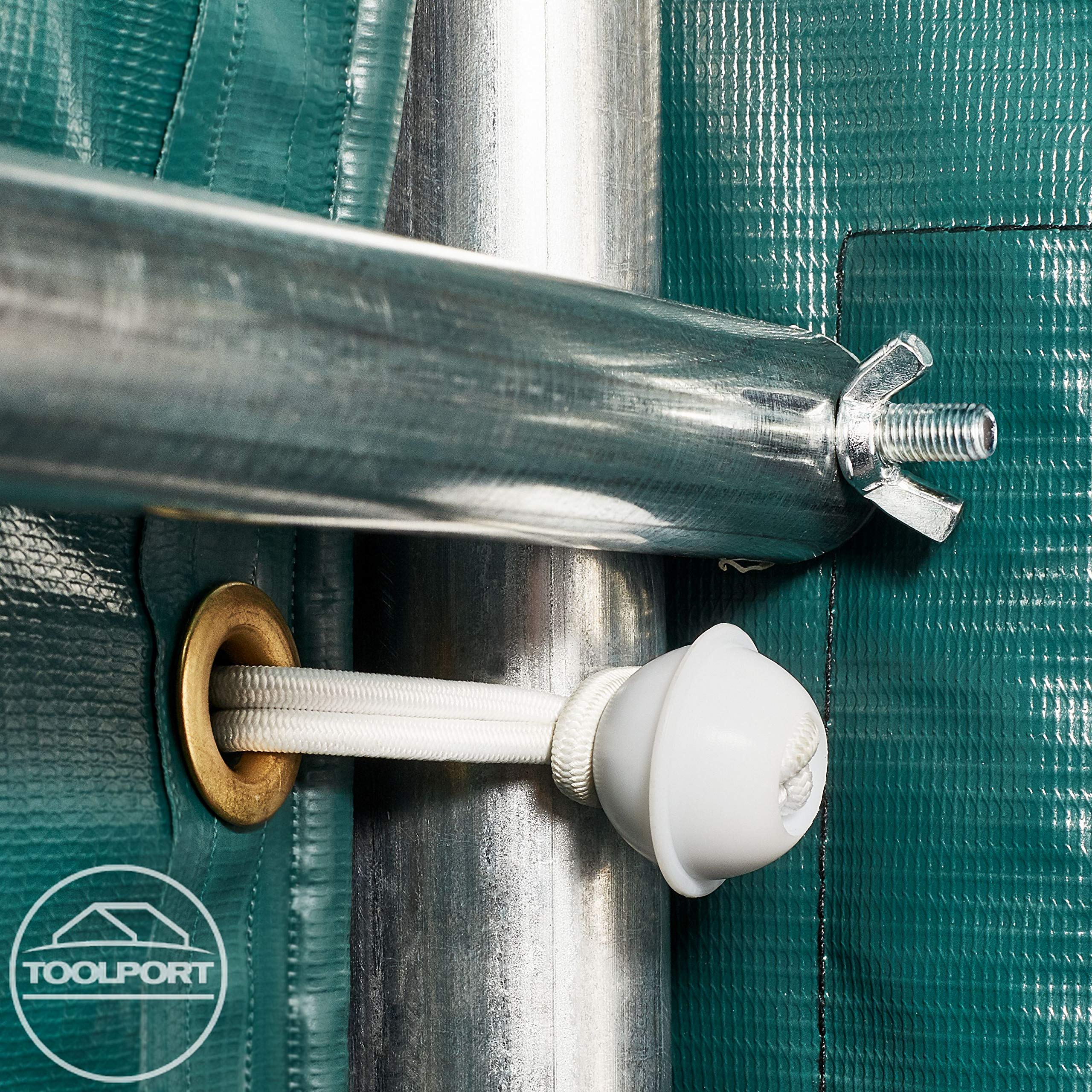 TOOLPORT Garagenzelt Carport 3,3 x 6,0 m in dunkelgrün PRIMEtex-Plane Unterstand Lagerzelt grün