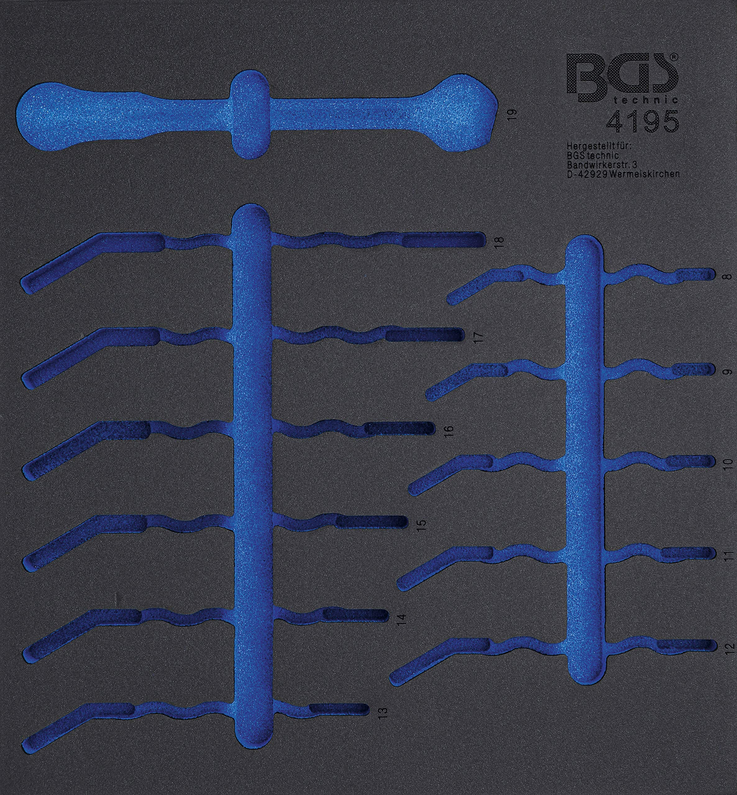 Insert de servante d’atelier 1/3 fini les outils qui bougent BGS 4195-1 vide